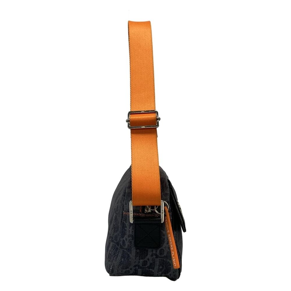 Christian Dior DIOR/ChristianDior Flight Shoulder Bag Gray Black Orange Denim - Picture 4 of 15